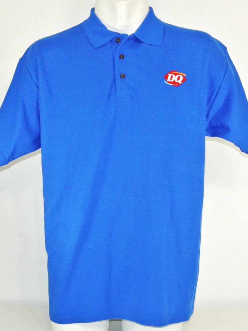 DAIRY QUEEN Ice Cream Fast Food Employee Uniform Polo Shirt Blue Size L Large